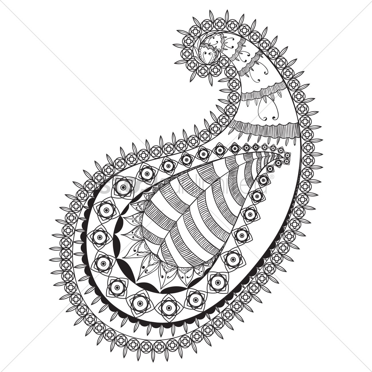 1300x1300 Paisley Motif Vector Image