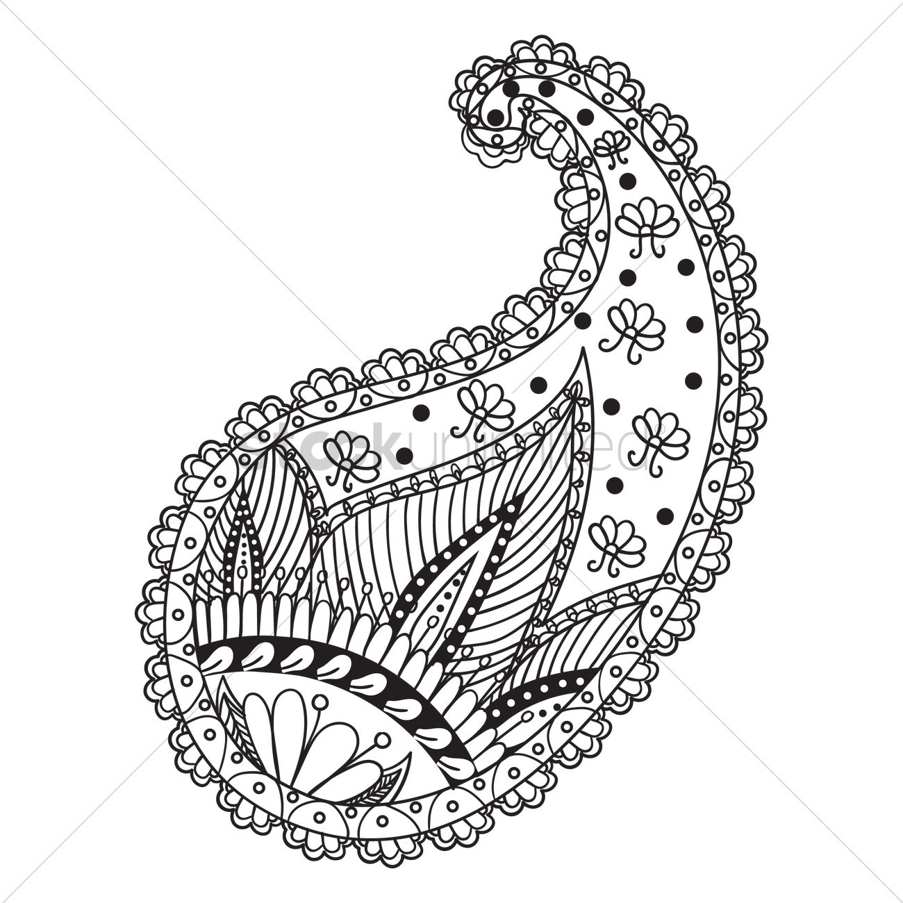 1300x1300 Paisley Motif Vector Image