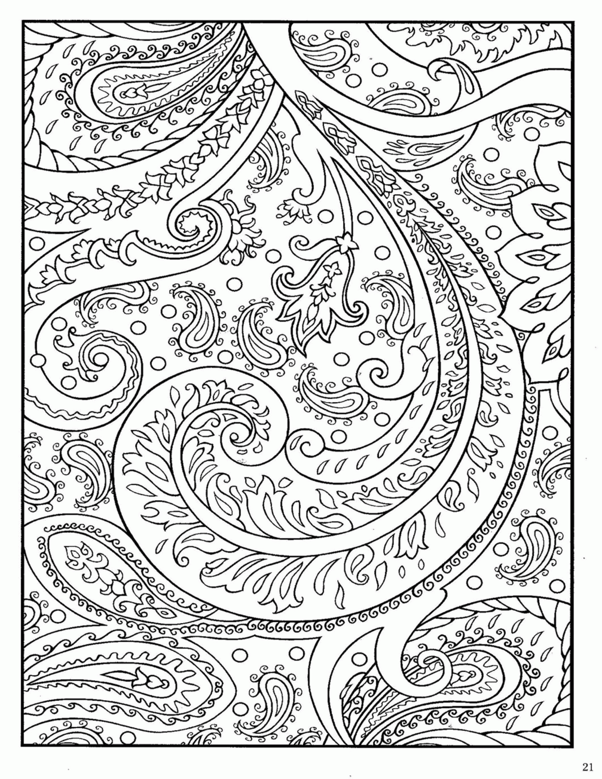 1225x1584 Printable Paisley Coloring Pages 348404