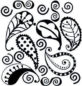 278x293 Paisley Doodles Wall Decals