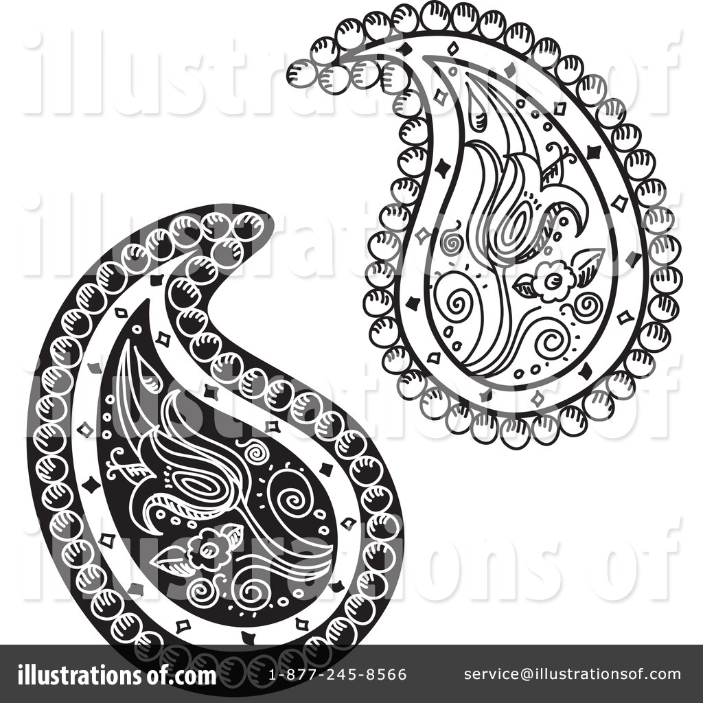 1024x1024 Dark Paisley Clipart