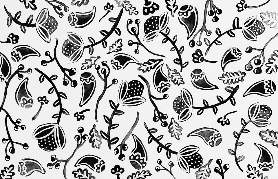 960x617 Free Photo Handdrawn Flowers Pattern Leaves Berries Paisley