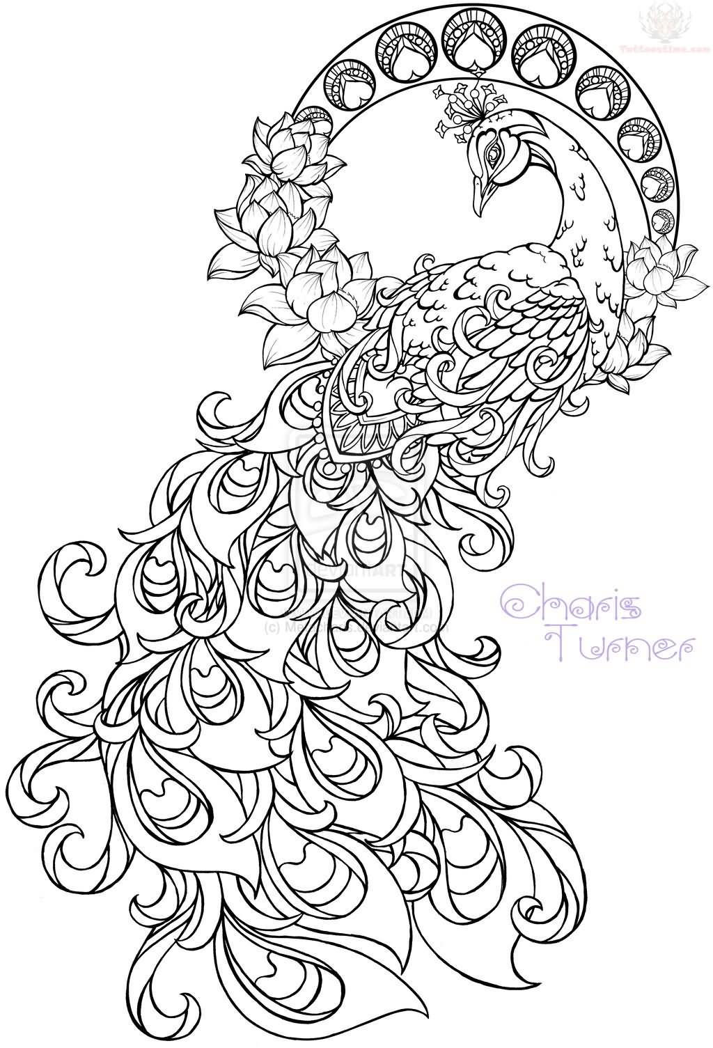 1024x1505 Beautiful Large Peacock Paisley Pattern Tattoo Design Chainimage