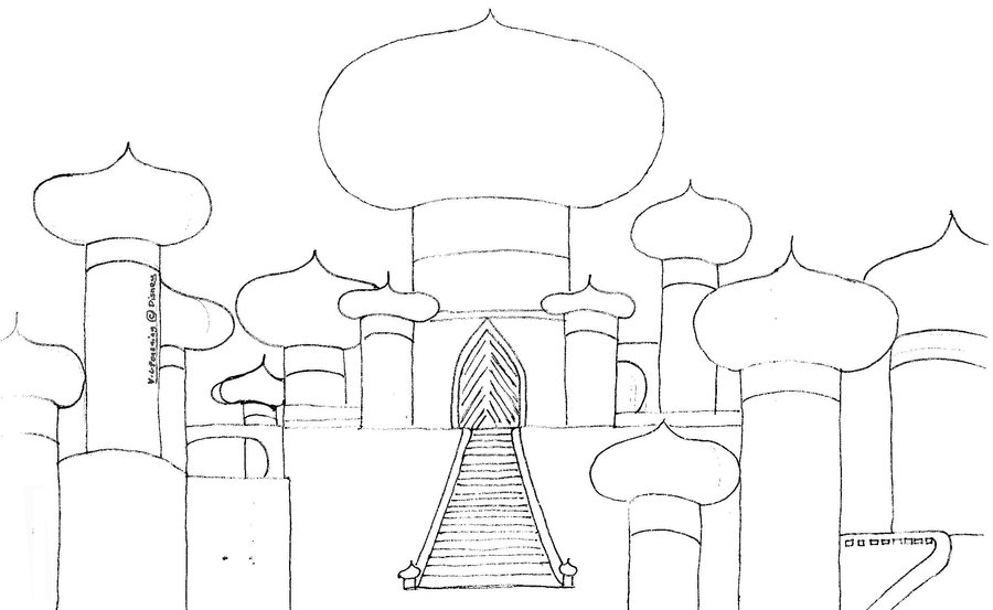 900x553 Aladdin Palace Drawing Learn To Sketch Sketches
