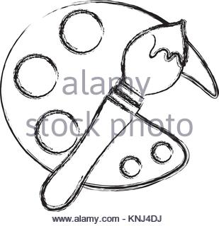 309x320 Palette With Paintbrust Tools Art Design Stock Vector Art