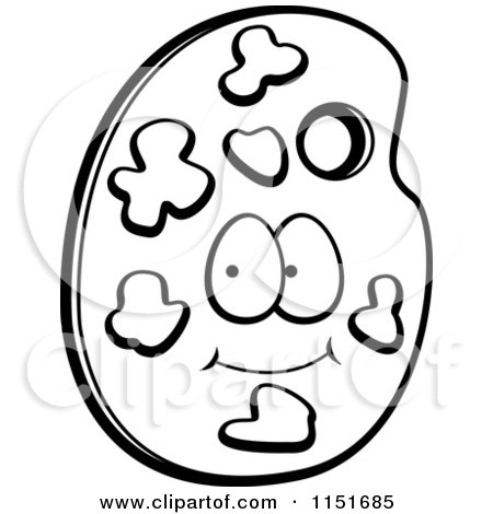 450x470 Cartoon Clipart Of A Black And White Art Palette