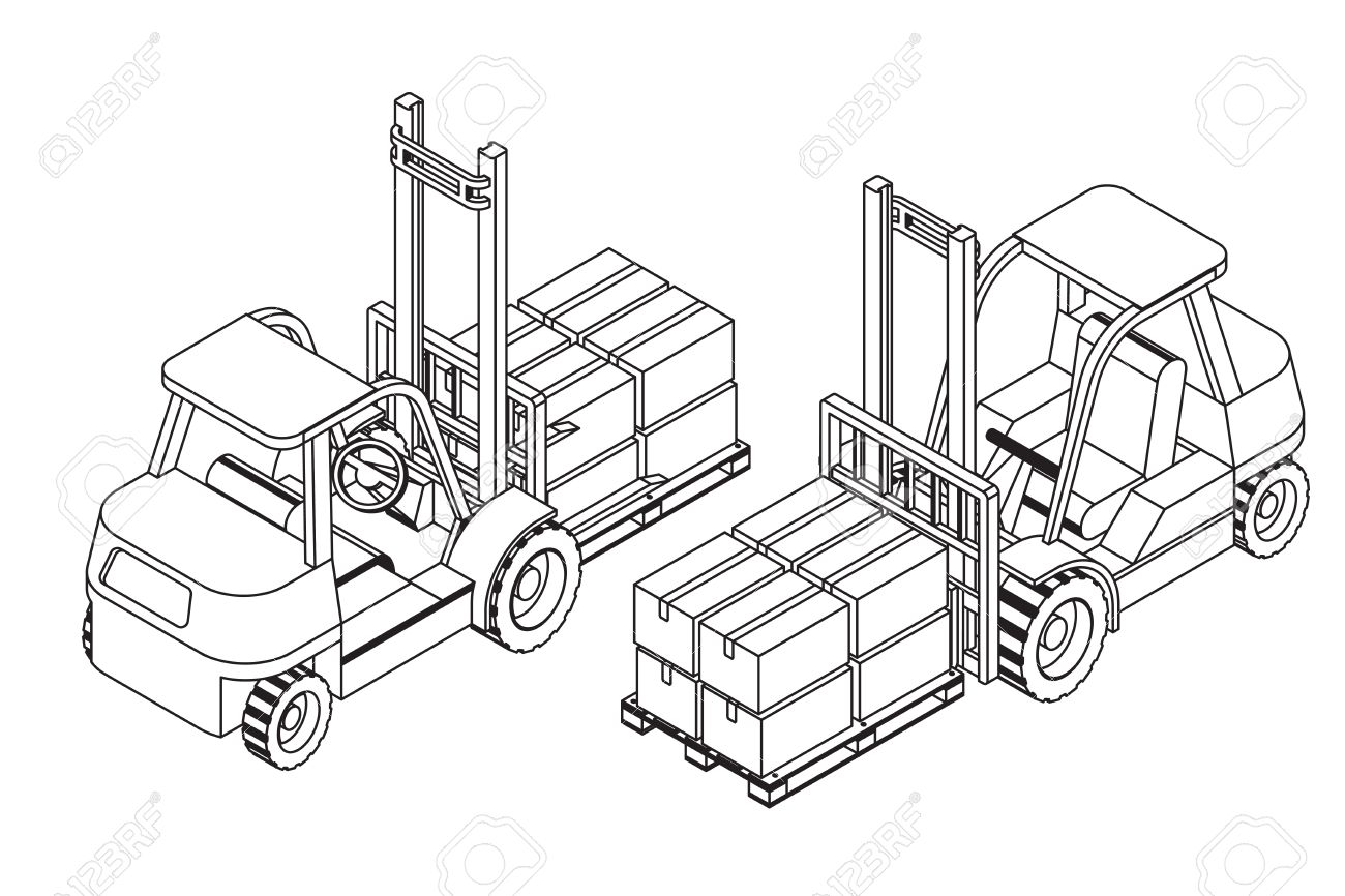 1300x866 Forklift Elevate The Pallet With Cardboard Boxes