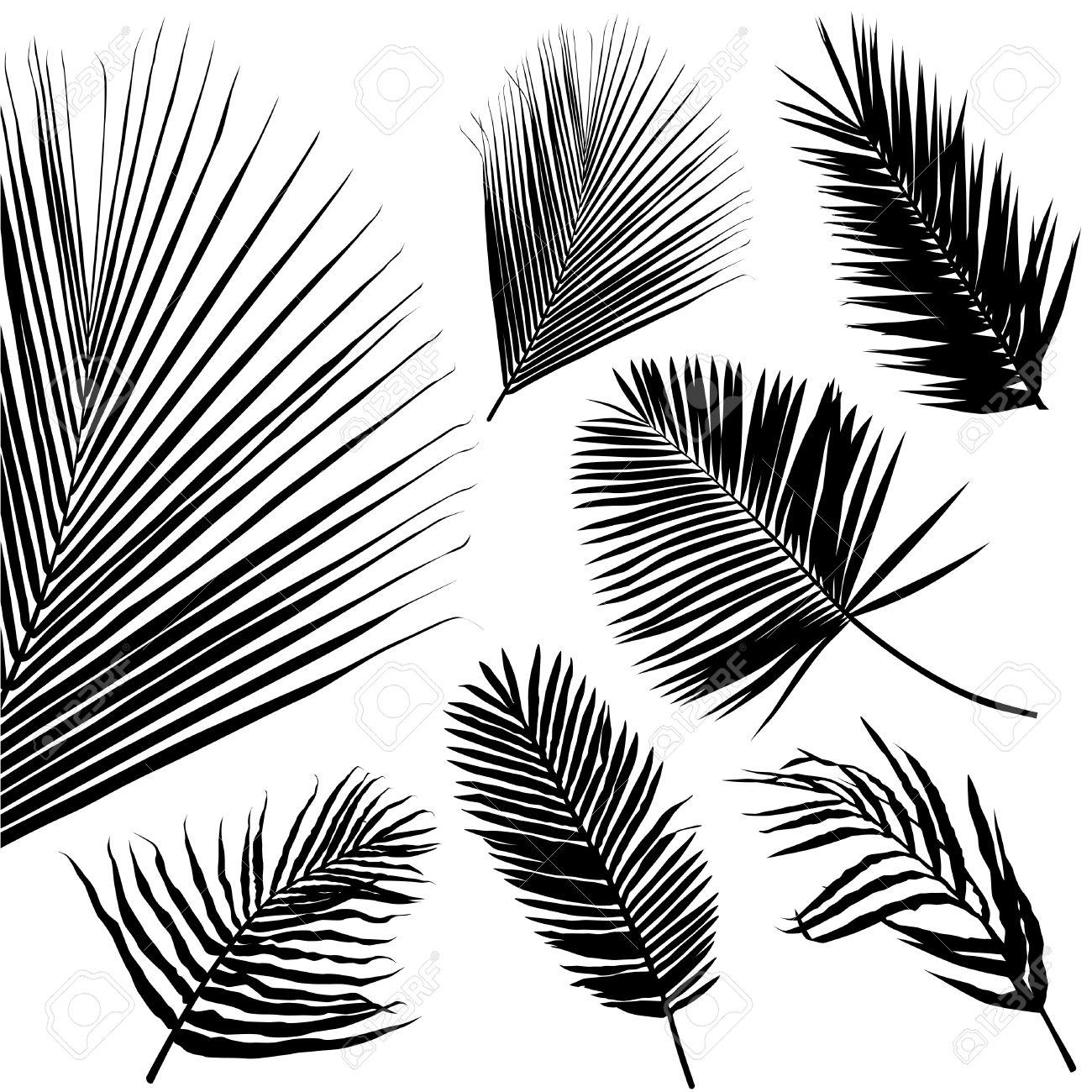 1300x1300 Palm Leaf Seamless Pattern Royalty Free Cliparts, Vectors,