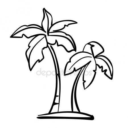 450x450 Palm Branch Sketch Icon. Stock Vector Rastudio