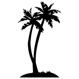 265x265 Palm Tree Car Sticker