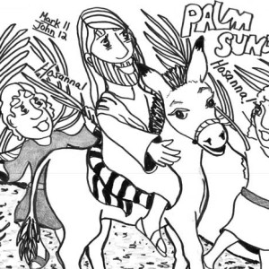 300x300 Drawing Of Palm Sunday Coloring Page Color Luna