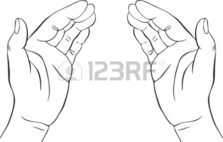450x287 Two Hands With Open Palms, Hand Drawn Vector Illustration,guardian
