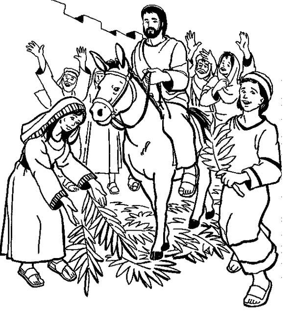 600x636 Hosanna Hosanna In Palm Sunday Coloring Page Color Luna