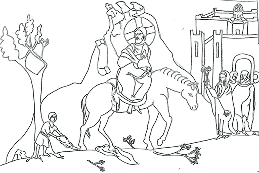 1048x700 Beautiful Palm Sunday Coloring Pages Or Kid Drawing Of Palm