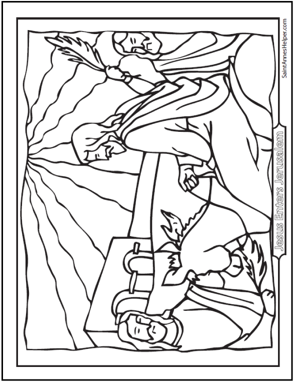 590x762 Palm Sunday Coloring Pages Jesus On The Before Easter Page