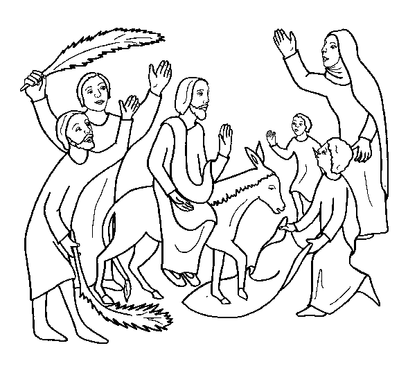576x528 Palm Sunday Coloring Pages