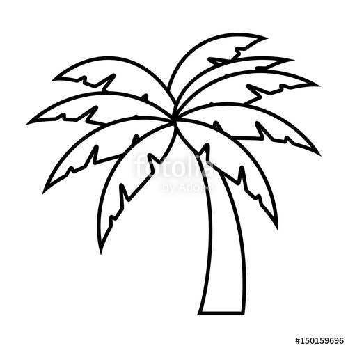500x500 Beach Palm Tree Icon Vector Illustration Graphic Design Stock
