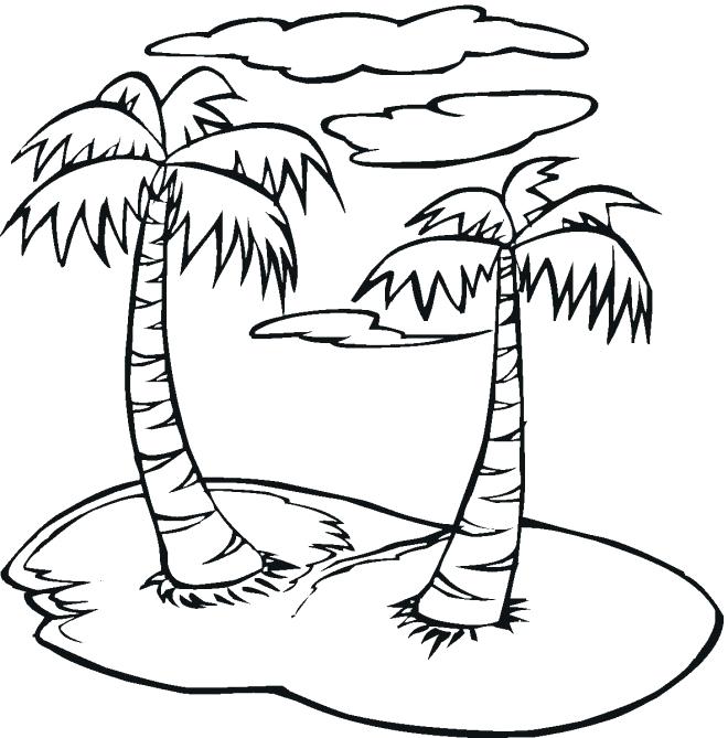 Palm Tree Beach Drawing at GetDrawings | Free download