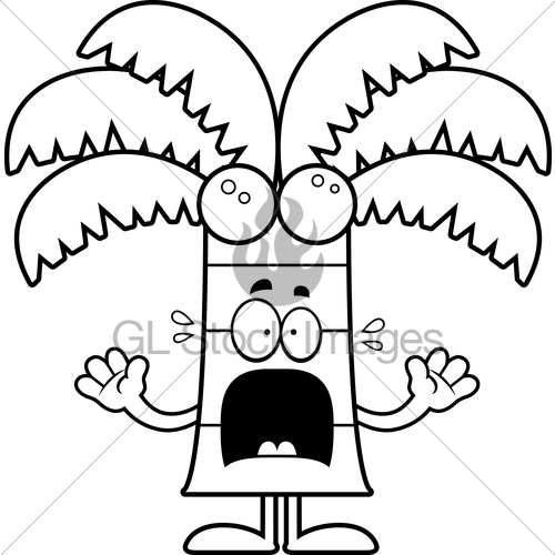500x500 Scared Cartoon Palm Tree Gl Stock Images