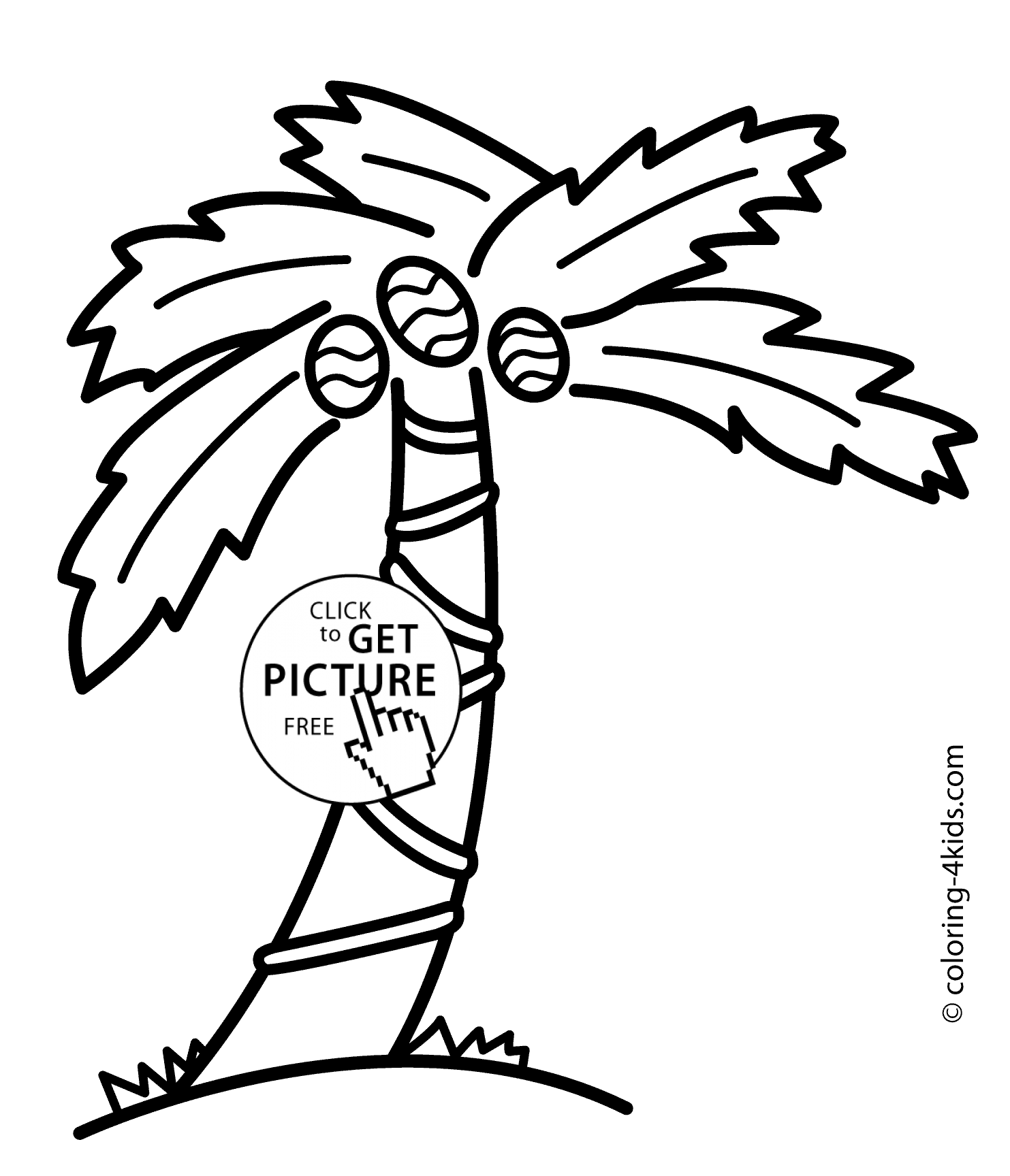 1483x1728 Palm Tree Coloring Page For Kids, Printable Free
