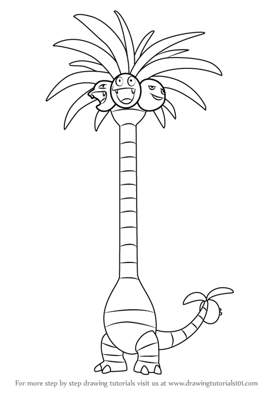 566x800 Learn How To Draw Alola Exeggutor From Pokemon Sun And Moon