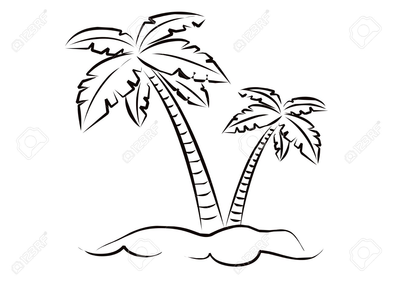 1300x945 Coconut Tree Clipart Black And White