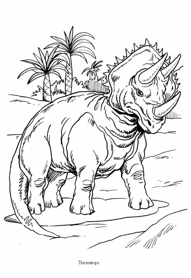633x922 Triceratops And Palm Trees Coloring Pages