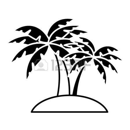 450x450 Beach Palm Tree Icon Vector Illustration Graphic Design Royalty