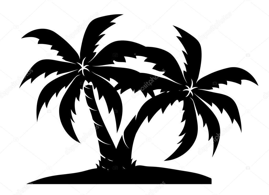1023x744 Beach Palm Trees Stock Vector Baavli