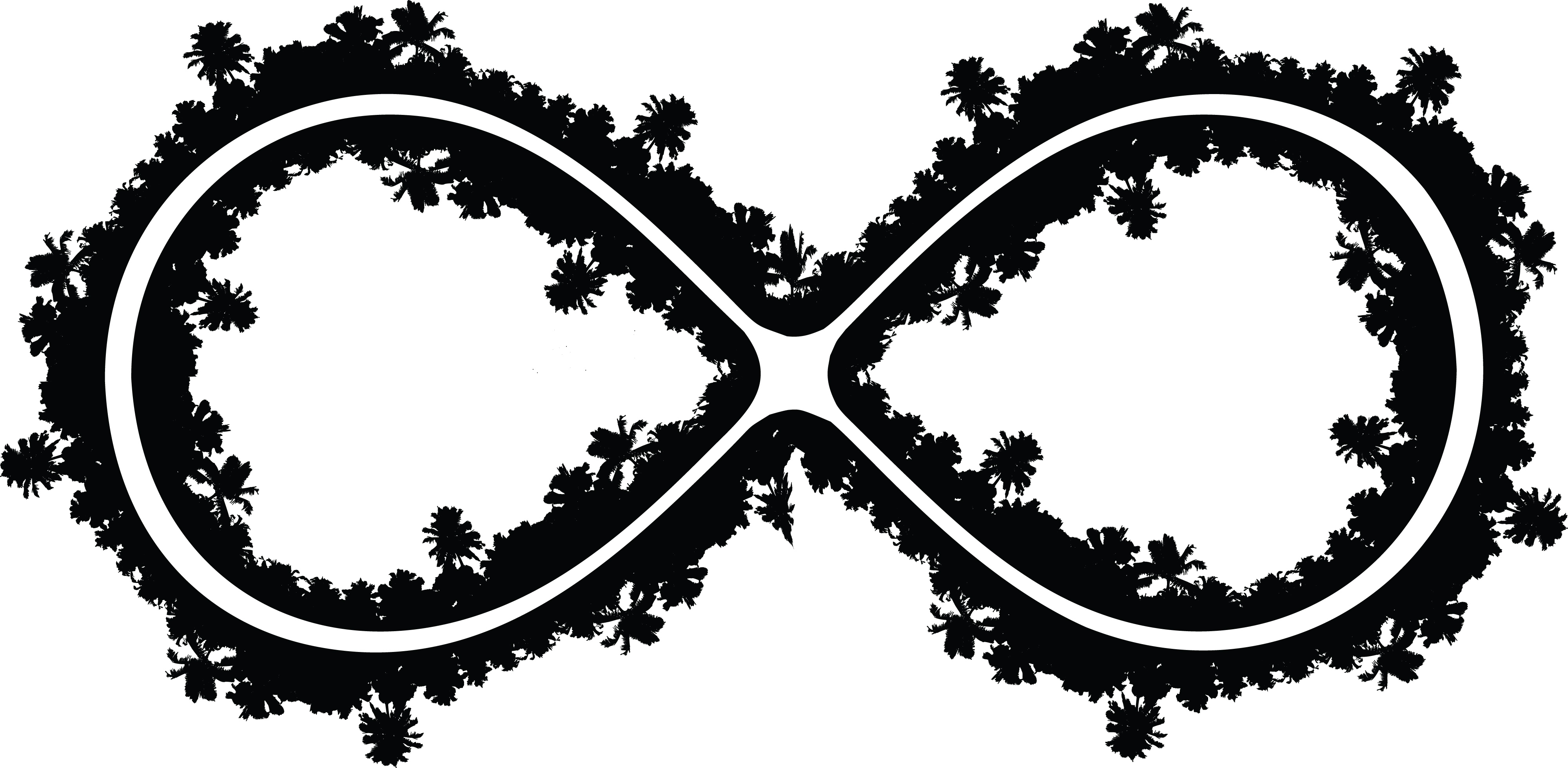 4000x1959 Clipart Of A Palm Tree Infinity Symbol