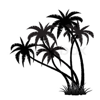 320x320 Palm Tree With Coconut, Element For Design, Vector Illustration