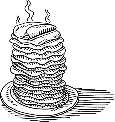 403x426 Hand Drawn Vector Drawing Of A Huge Birthday Cake With 5 Candles