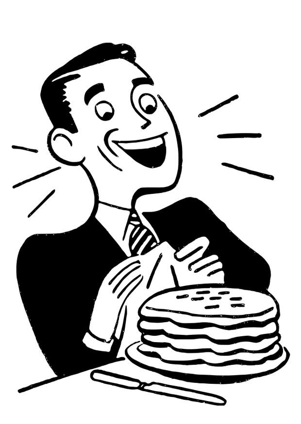 620x875 Coloring Page Man With Pancakes