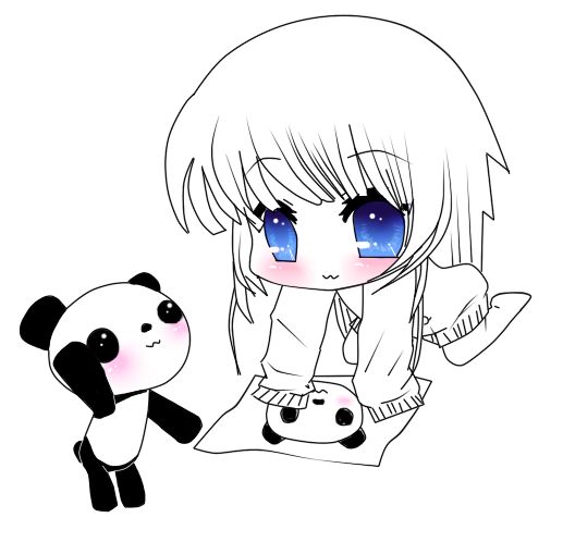 517x498 Chibi Animal Girls Chibi Panda Girls Art