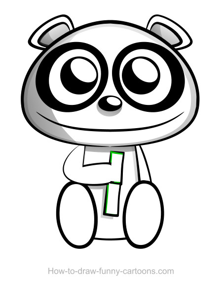 450x580 Panda Drawing (Sketching + Vector)