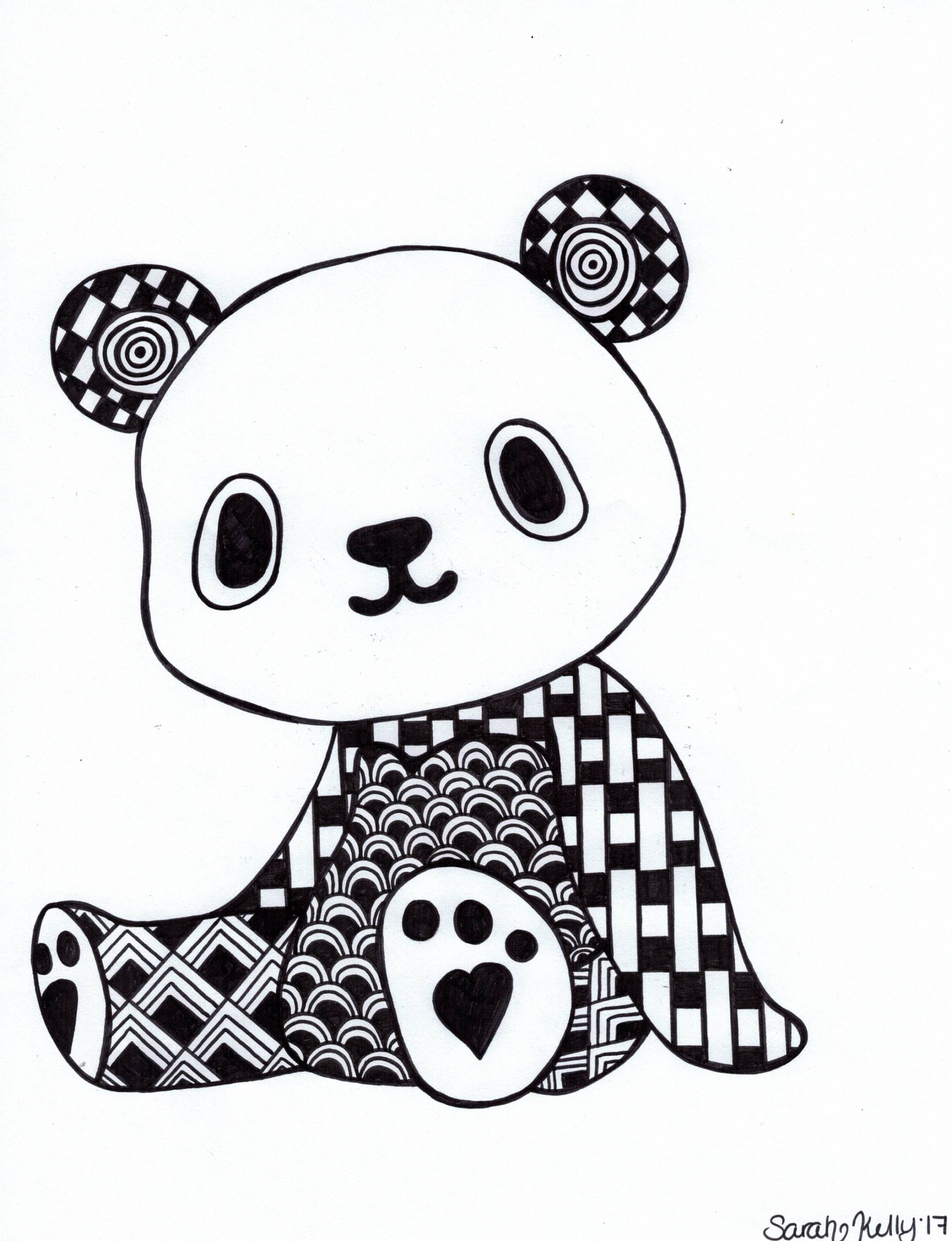 2303x3000 Panda Bear Drawing By Inkimagined On Etsy Inkimagined