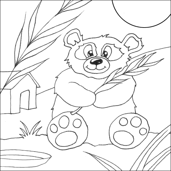 553x553 Panda Bear Coloring Page