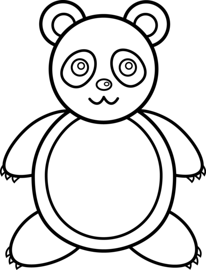 421x550 Panda Bear Line Art