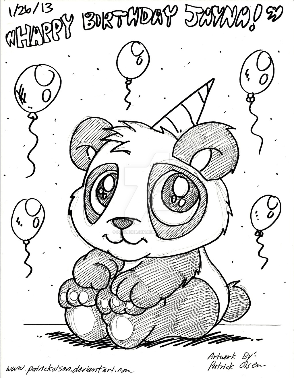 1024x1317 Drawn Birthday Panda