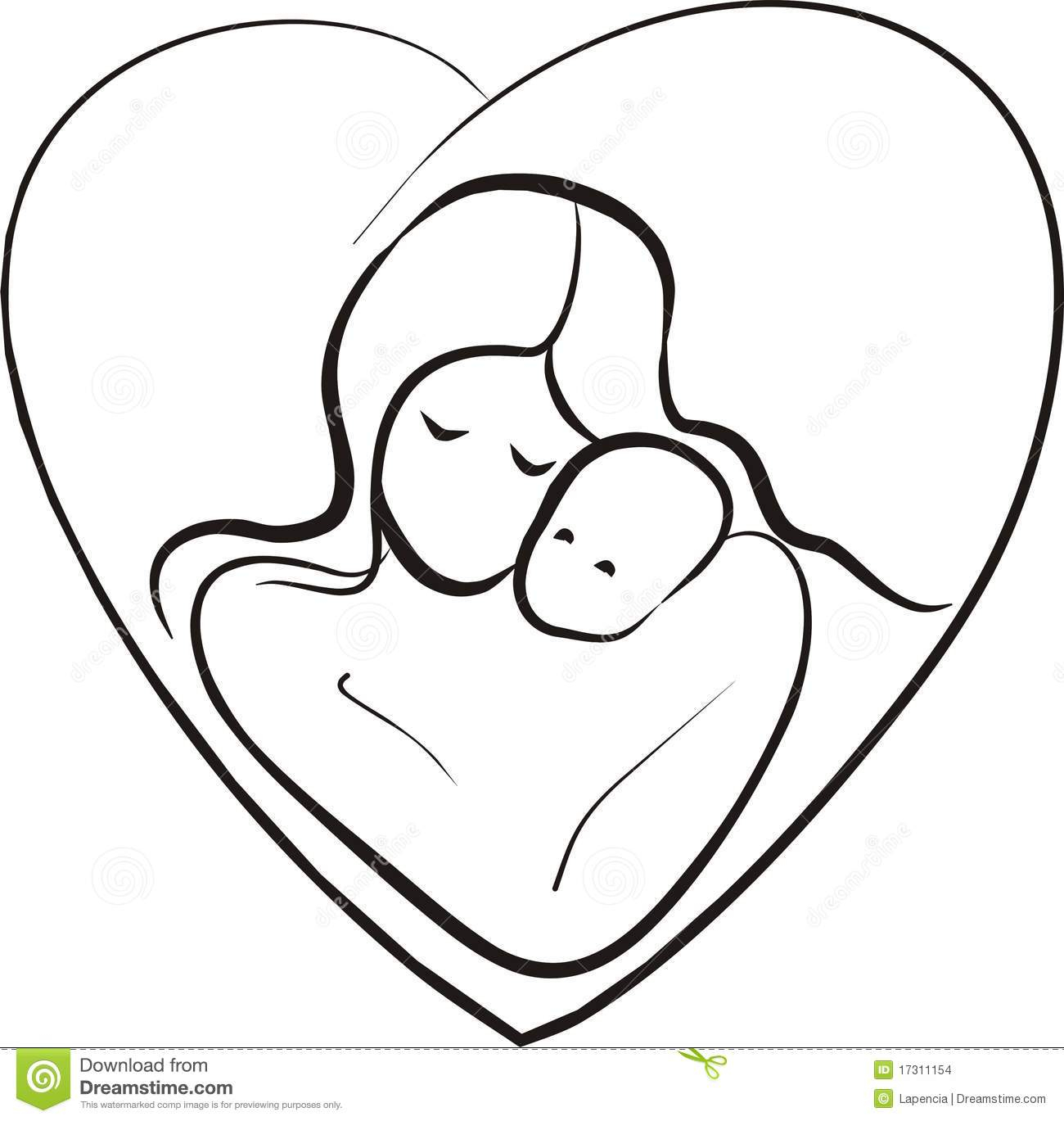 1300x1369 Mother And Baby Drawing Mother And Baby Drawing Clipart Panda