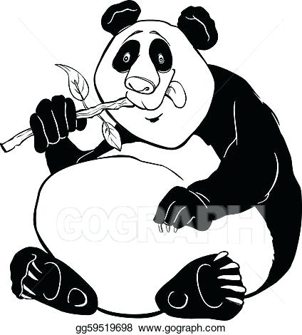424x470 Panda Bear Coloring Page Vector Art Cartoon Illustration Of Funny