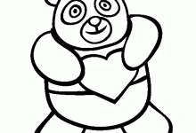 220x150 Coloring Pages Draw A Cartoon Panda