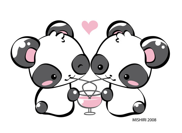 600x439 Cute Panda Love Drawings
