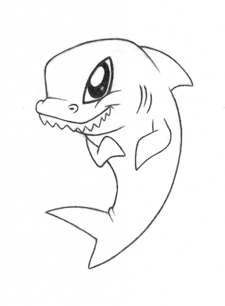 752x1024 Drawings Of Sharks Great White Shark Drawing Clipart Panda Free