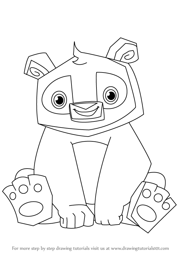597x844 How To Draw Panda From Animal Jam Printable Step By Step Drawing