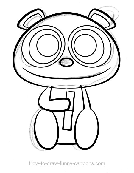 450x580 Panda Drawing (Sketching + Vector)