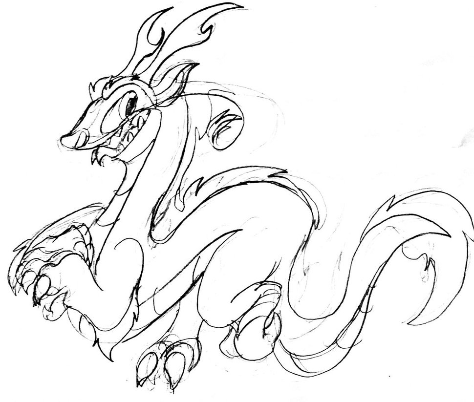 970x823 Dragon Po Sketch (Kung Fu Panda 3) By Viperpitsfilly