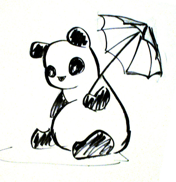 600x620 Panda Sketch By Virgogrl