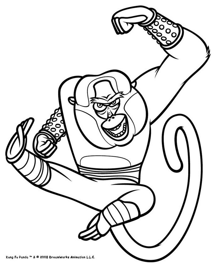 698x850 Master Monkey Attacking Coloring Pages