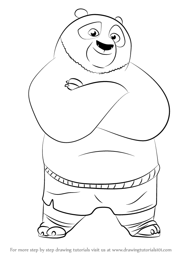 596x843 Learn How To Draw Po From Kung Fu Panda 3 (Kung Fu Panda 3) Step